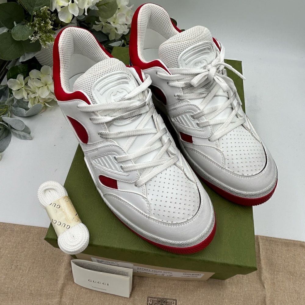 Men’s Gucci leather basket sneakers size 10 made in Italy - Picture 5 of 11